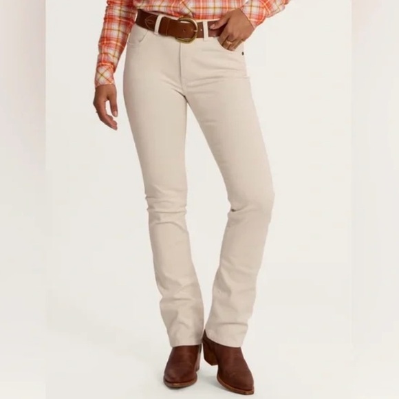 Tecovas Denim - Like New Tecovas Cream Natural High Rise Straight Jeans, Size 30